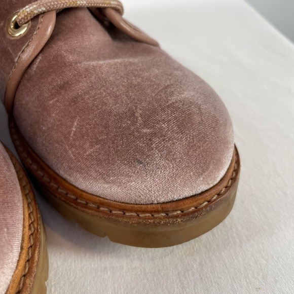 Stuart Weitzman Metermaid Velvet‎ Combat Boots in Candy Pink Size 7.5 - Picture 5 of 16